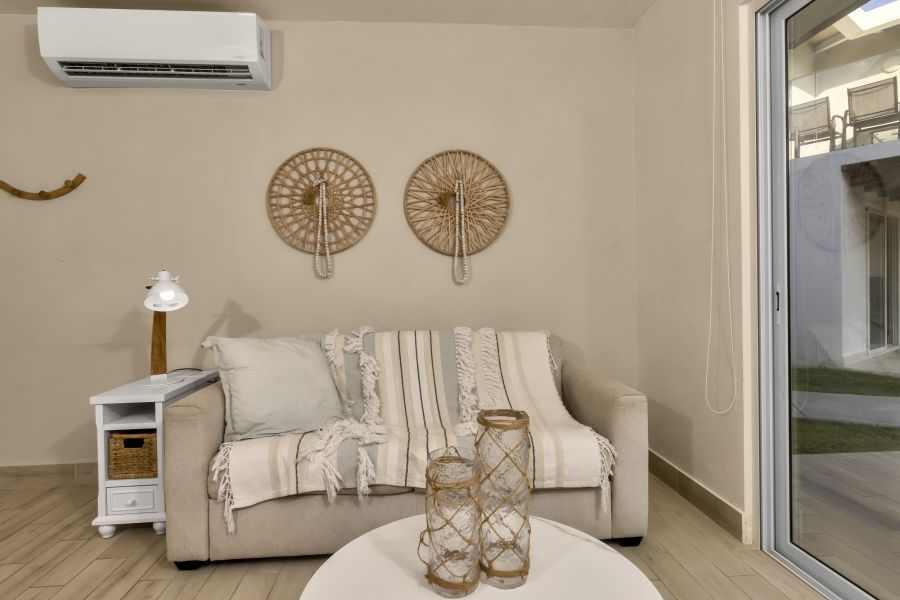 Living room sofa and decor