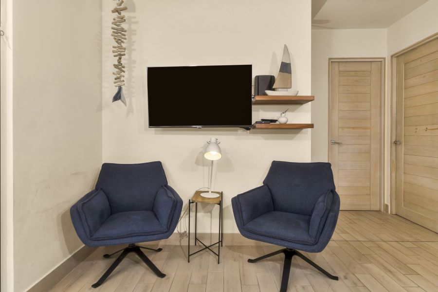 TV and seating nook